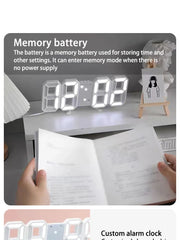 Voice-Activated 3D Luminous Digital Clock – Simple Fashion Silent Alarm Desktop Clock