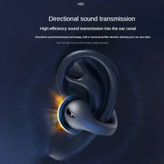 Earbud with directional sound transmission technology on a dark background
