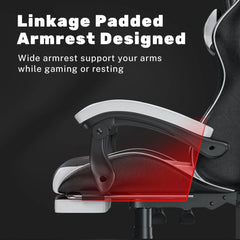 "Gaming Chair with Footrest – Ergonomic Design, Adjustable Height, Lumbar and Head Support, Reclining Backrest"