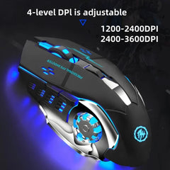 RGB Backlit Wireless Mouse – Bluetooth & 2.4GHz USB Rechargeable Silent Optical Mouse for Laptop, PC, MacBook & Tablet