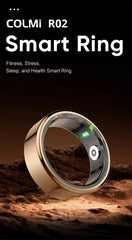 "2024 COLMI R02 Smart Ring – Health Monitor with Charging Case, 39-Day Battery Life, 5ATM Waterproof for Men & Women"
