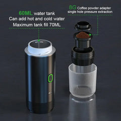 Portable 3-in-1 Electric Espresso Machine – Wireless Coffee Maker for Capsule or Ground