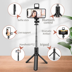 360° Rotation Bluetooth Selfie Stick Tripod with Light