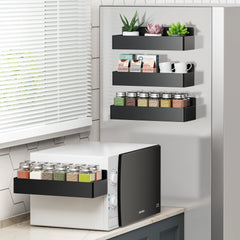 4-Pack Magnetic Fridge Shelf – Space-Saving Spice Storage Racks for Kitchen, No Drilling Required