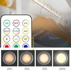 "LED Under Cabinet Light with Remote Control – Wireless RGB Color-Changing Night Light for Kitchen, Bedroom, Closet, and Counter"