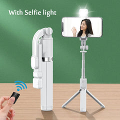 Portable Bluetooth Selfie Stick Tripod with Light