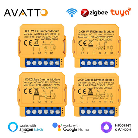 AVATTO Tuya WiFi/ZigBee Smart Dimmer Switch Module
