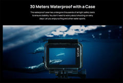 Product display with underwater view and text about waterproof capability