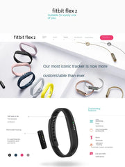 Fitbit Flex 2 fitness tracker with various colored bands on a white background