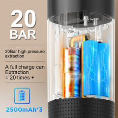 Portable 3-in-1 Electric Espresso Machine – Wireless Coffee Maker for Capsule or Ground