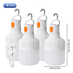 "2pcs Rechargeable LED Emergency Lights – Portable Indoor/Outdoor Flashing Lights for Barbecue, Tent, Camping with Battery"