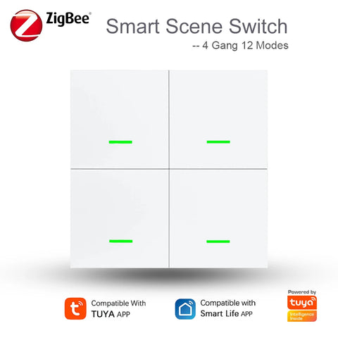 Tuya ZigBee Wireless Smart Scene Switch 4Gang