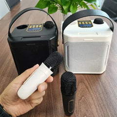 "High-Power Bluetooth Karaoke Speaker – Portable Boombox with Dual Microphones, 360° Stereo, Waterproof Wireless Subwoofer"