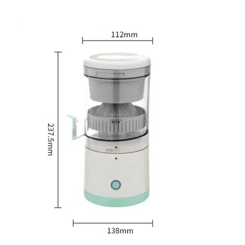 White and green kitchen appliance with measurements on a white background