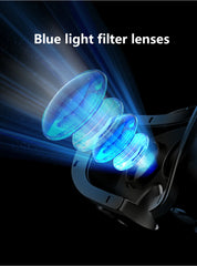 Blue light filter lenses with a dark background