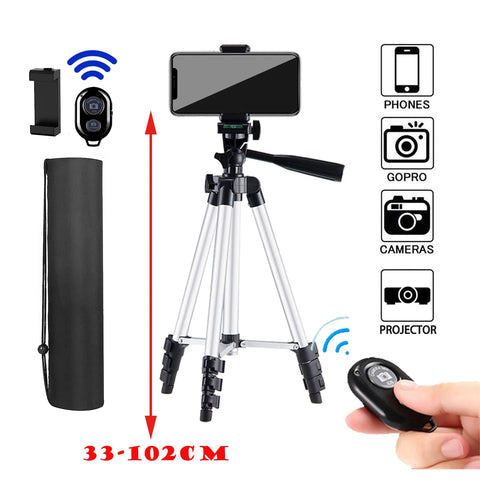 Phone Tripod with Bluetooth Remote