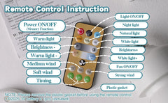 Remote control with labeled buttons on a piece of paper