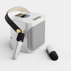 "High-Power Bluetooth Karaoke Speaker – Portable Boombox with Dual Microphones, 360° Stereo, Waterproof Wireless Subwoofer"