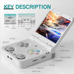 "MIYOO Flip V2 Retro Handheld Game Console – 3.5'' IPS Screen, Metal Hinge, Dual Analog Sticks, Portable Gaming Device Gift"