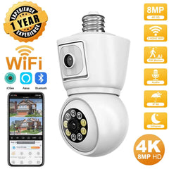 ICSEE 4K 8MP E27 Wi-Fi Camera with Auto Tracking