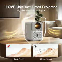 "BYINTEK LOVE U4 Smart Mini Projector – 4K Support, 1080P HD Android WiFi Home Theater for Smartphone & Cinema Use"