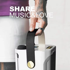 "High-Power Bluetooth Karaoke Speaker – Portable Boombox with Dual Microphones, 360° Stereo, Waterproof Wireless Subwoofer"