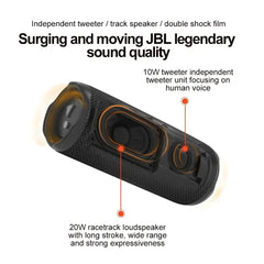 JBL speaker with technical details on a white background