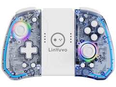 KS40 Wireless Transparent Joy-Pad – LinYuvo LED Switch Controller with Turbo for Nintendo NS/OLED/Lite