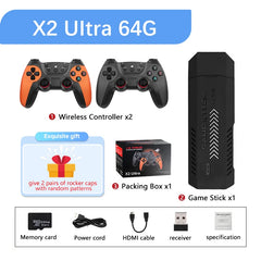 X2 Ultra Video Game Stick Console with 2.4G Wireless Controllers