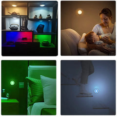 "LED Under Cabinet Light with Remote Control – Wireless RGB Color-Changing Night Light for Kitchen, Bedroom, Closet, and Counter"