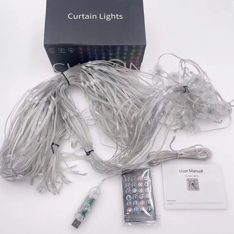 "Smart USB LED Curtain Lights"– 400 LEDs with App & Remote Control