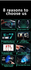 Promotional graphic with eight reasons to choose a product, featuring images and text on a black background.