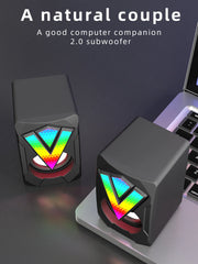 "RGB Gaming Soundbar – Stereo Surround Subwoofer Speakers for Desktop PC & Laptop"