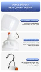 "2pcs Rechargeable LED Emergency Lights – Portable Indoor/Outdoor Flashing Lights for Barbecue, Tent, Camping with Battery"