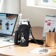 40oz Neoprene Water Bottle Carrier Bag with Adjustable Shoulder Strap Water Bottle Holder Pouch For Stanley Quencher Cup Sleeve