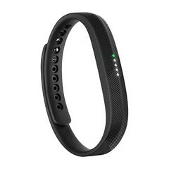 Black fitness tracker on a white background