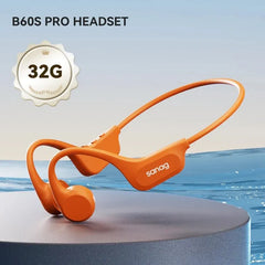 B60S Bone Conduction Earphones 64/32GB MP3 Wireless Open Headset IPX8 Waterproof Headphones