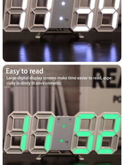 Voice-Activated 3D Luminous Digital Clock – Simple Fashion Silent Alarm Desktop Clock