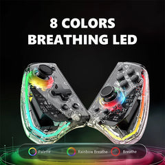 KS40 Wireless Transparent Joy-Pad – LinYuvo LED Switch Controller with Turbo for Nintendo NS/OLED/Lite