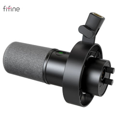 FIFINE K688 USB/XLR Dynamic Microphone – Touch Mute, Shock Mount, Headphone Jack & Volume Control for PC or Audio Interface