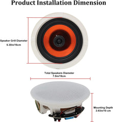 Herdio 6.5" Bluetooth Ceiling Speakers 600W (4-Pack)