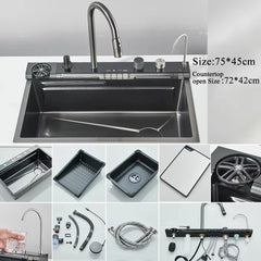 304 Stainless Steel Waterfall Kitchen Sink Set