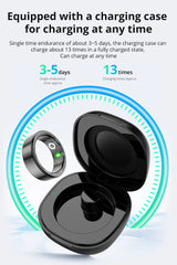 "2024 COLMI R02 Smart Ring – Health Monitor with Charging Case, 39-Day Battery Life, 5ATM Waterproof for Men & Women"