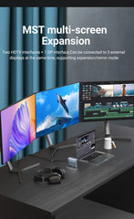 "15-in-1 USB-C Docking Station – Vertical 4K HD Hub with Triple Monitor Support, 1000Mbps RJ45, USB 3.0/2.0, PD 3.0, SD/TF, 3.5mm Audio for MacBook Pro"