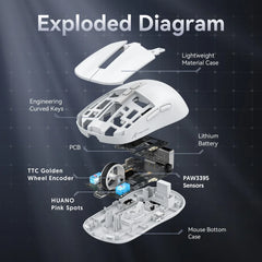 "Attack Shark X6 PAW3395 Gaming Mouse – Tri-Mode Bluetooth/2.4G/Wired, RGB, Macro Support, Magnetic Charging Base"