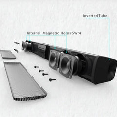 "Bluetooth 5.3 Soundbar – Stereo Surround Home Theater Speaker with Remote, RCA, AUX & TF Card Support"