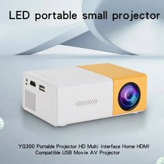 LED portable small projector on a light gray background