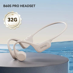 B60S Bone Conduction Earphones 64/32GB MP3 Wireless Open Headset IPX8 Waterproof Headphones