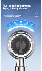 Shower head with adjustable dial on a blue background