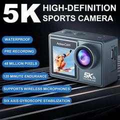 5K Action Camera with 4K60FPS & Wireless Mic